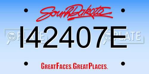 I42407E South Dakota License Plate
