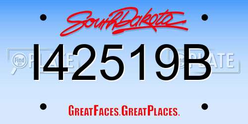 I42519B South Dakota License Plate