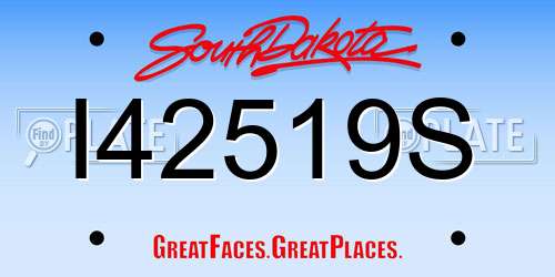 I42519S South Dakota License Plate