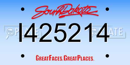 I425214 South Dakota License Plate