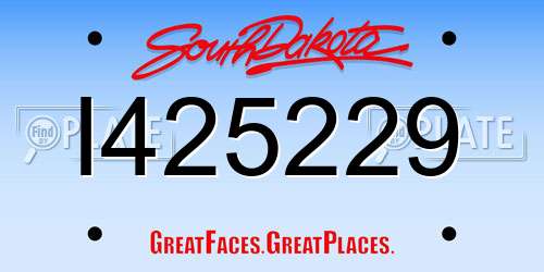 I425229 South Dakota License Plate