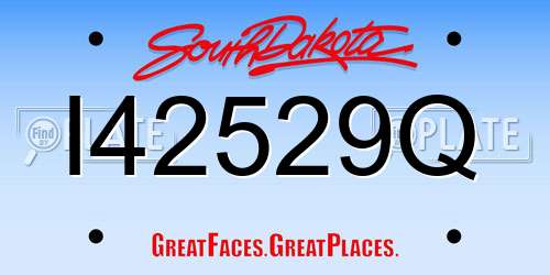I42529Q South Dakota License Plate