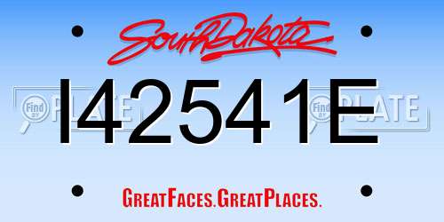 I42541E South Dakota License Plate