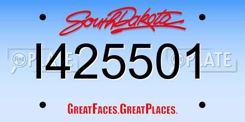 I425501 South Dakota License Plate