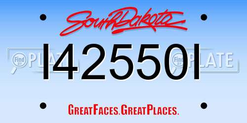 I42550I South Dakota License Plate