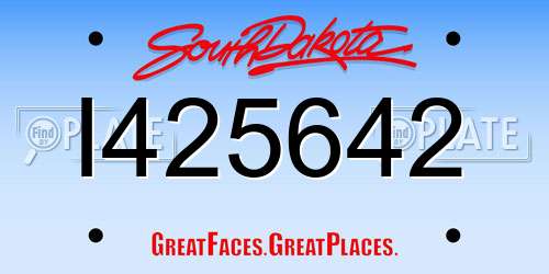 I425642 South Dakota License Plate