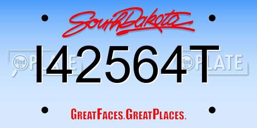 I42564T South Dakota License Plate