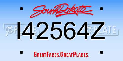 I42564Z South Dakota License Plate