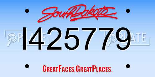 I425779 South Dakota License Plate