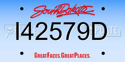 I42579D South Dakota License Plate