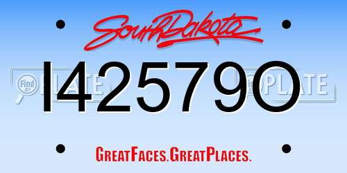 I42579O South Dakota License Plate