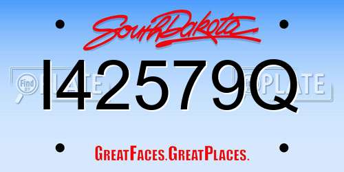 I42579Q South Dakota License Plate