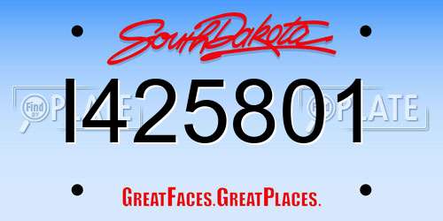 I425801 South Dakota License Plate