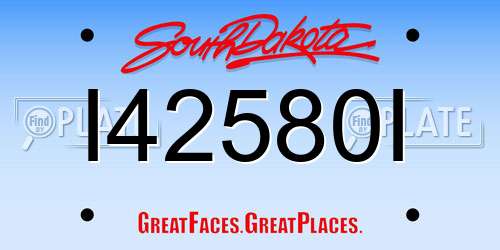I42580I South Dakota License Plate