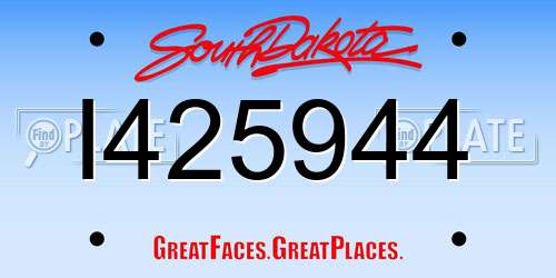 I425944 South Dakota License Plate