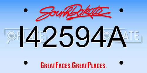 I42594A South Dakota License Plate