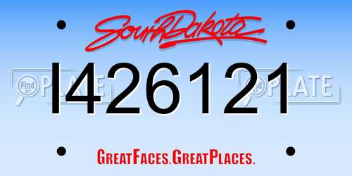 I426121 South Dakota License Plate