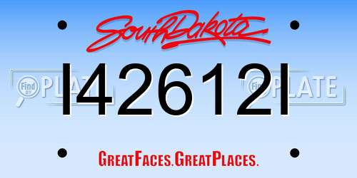 I42612I South Dakota License Plate