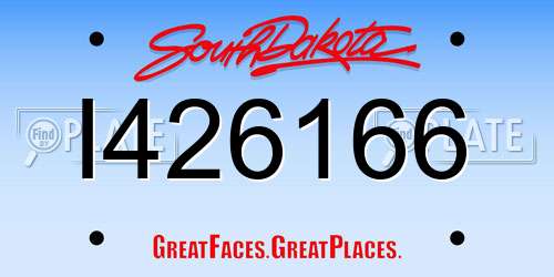 I426166 South Dakota License Plate