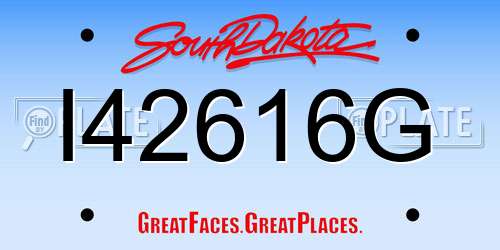 I42616G South Dakota License Plate