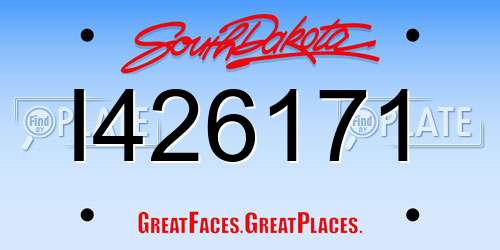 I426171 South Dakota License Plate
