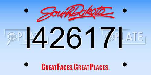 I42617I South Dakota License Plate