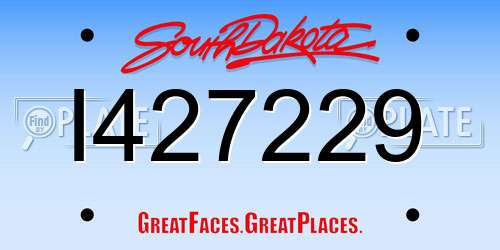 I427229 South Dakota License Plate