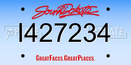 I427234 South Dakota License Plate