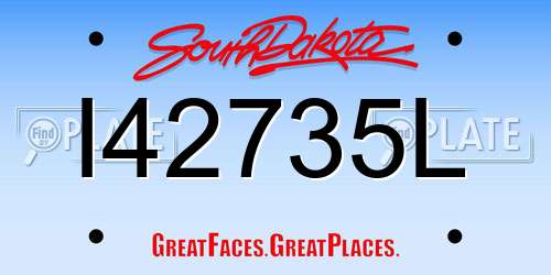 I42735L South Dakota License Plate