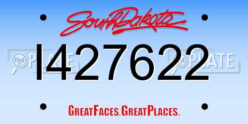 I427622 South Dakota License Plate