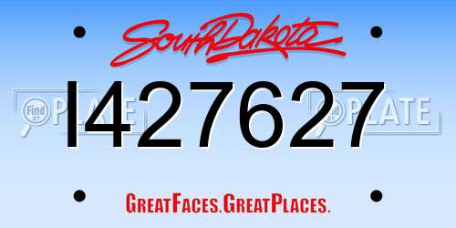 I427627 South Dakota License Plate