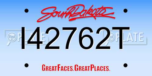 I42762T South Dakota License Plate