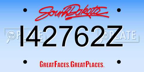 I42762Z South Dakota License Plate
