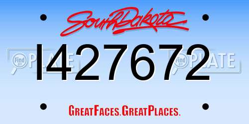 I427672 South Dakota License Plate