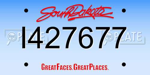 I427677 South Dakota License Plate