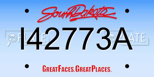 I42773A South Dakota License Plate