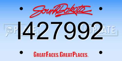 I427992 South Dakota License Plate