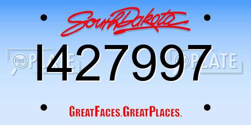 I427997 South Dakota License Plate