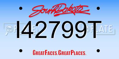 I42799T South Dakota License Plate