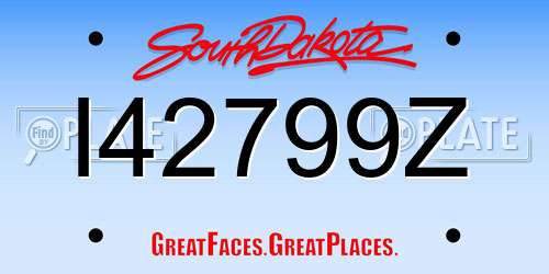 I42799Z South Dakota License Plate