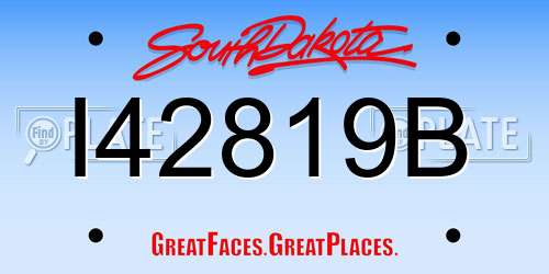 I42819B South Dakota License Plate