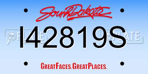 I42819S South Dakota License Plate