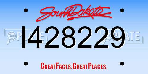 I428229 South Dakota License Plate