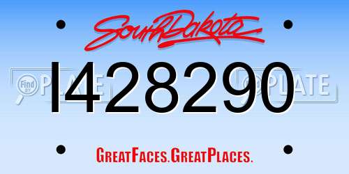 I428290 South Dakota License Plate