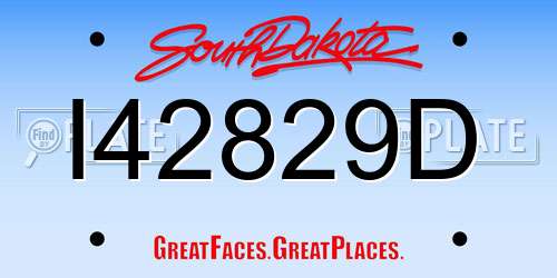 I42829D South Dakota License Plate