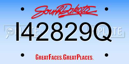 I42829Q South Dakota License Plate