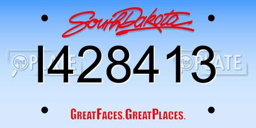 I428413 South Dakota License Plate
