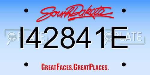 I42841E South Dakota License Plate