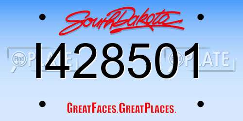 I428501 South Dakota License Plate