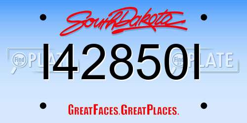 I42850I South Dakota License Plate